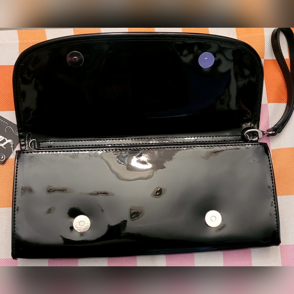 Lux De Ville Leopard And Black Patent Vintage Miss Lux Clutch - Picture 2 of 6
